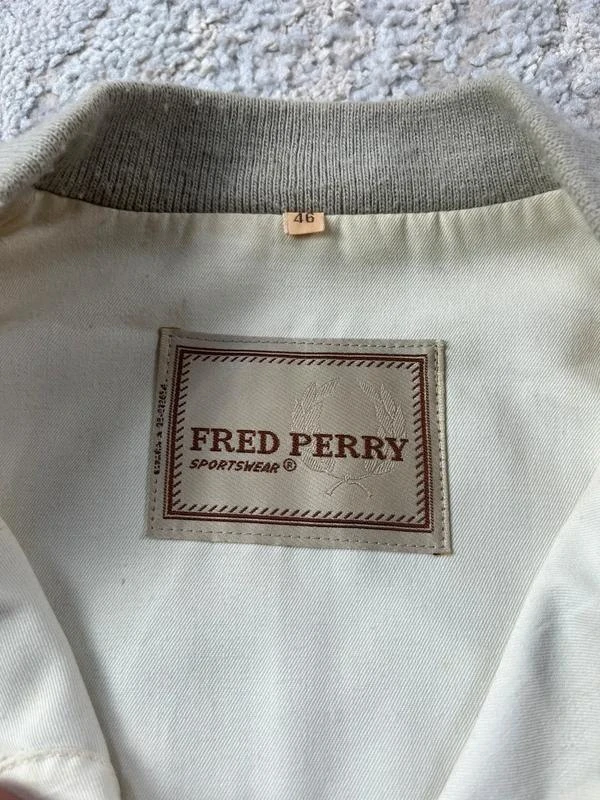 Chaqueta vintage de los 90 de Fred Perry Harrington Bege con cremallera, talla L – photo 3